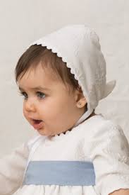 Baby bonnet with embroidered lace