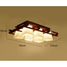 Modern crystal chandelier ceiling light fixture 39w black sheer shade. Solid Wood Rectangular Ceiling Light Chinese Style Large Luxury 4 6 Lights Glass Shade Living Room