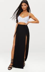 Black Double Split Maxi Skirt Maxi Skirt Outfits Maxi Skirt Skirt Outfits