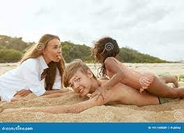 Family nude at beach