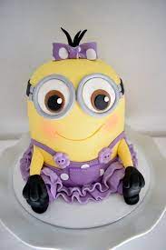 Minions make a fabulous theme for children's birthday parties for boys and girls and delight everyone from toddlers to grandparents another wonderful design from hot mama's cakes features three minions on top on a single tier circular cake decorated with minion goggles. Girly Minion Cake 3d Sculpted Cakes Kyrsten S Sweet Designs Girl Minion Cake Minion Birthday Cake Minion Cake