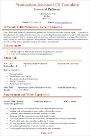 production assistant cv template + tips