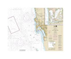 San Diego Mission Bay Nautical Chart Sailcloth Print Shut
