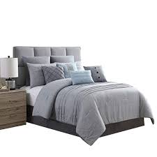 Available in twin, full/queen and king sizes. Rhodes Town Textured Print King Size Comforter Set With Pleats The Urban Port Gray Overstock 32280284