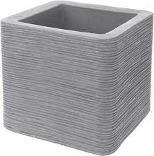 Find the perfect home for your. Large Cube Planter Ribbed Light Grey Plant Pot Square 39cm Wide Doubl Cheerful Bargains Ltd