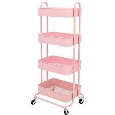 With space saving design, this rolling cart is a very helpful item for storing items in dorm rooms and small apartments. Walsport 4 Tier Metal Rolling Utility Cart In 2021 Rolling Utility Cart Utility Cart Rolling Storage Cart