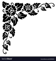 Flowers For Decoration Vector Image On Vectorstock Floral Wall Stencil Page Decoration Vector Illustration