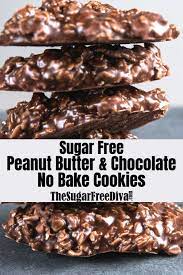 No Bake Sugar Free Chocolate Cookies In 2020 Sugar Free Peanut Butter Sugar Free Baking Baking Recipes Cookies