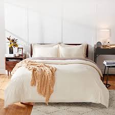 Choose from contactless same day delivery, drive up and more. Amazon Com Bedsure 100 Washed Cotton Duvet Cover Sets King Size Cream Beige Bedding Set 3 Pieces 1 Duvet Cover 2 Pillow Shams Kitchen Dining