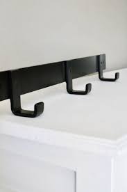 Metal Hook Rack With 34 Or 5 Hooks In Black Brass Or Steel Etsy Wall Mounted Coat Rack Hook Rack Coat Rack