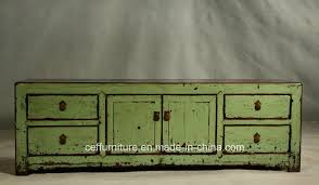 Wooden stereo cabinet with a subtle vintage twist. Chinese Furniture Full Solid Wood Antique Green Tv Stand China Tv Stand Antique Tv Stand
