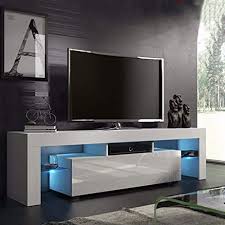 New Us Fast Shipment Quaanti Tv Stand With High Gloss Led Lights Media Tv Console Table Storage Cab In 2020 Tv Stand Furniture Living Room Tv Cabinet Tv Stand Shelves