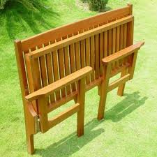 Trueshopping Convenient Folding Foldaway Two Seat Keruing Hardwood Wooden Bench Chair Garden X2f Patio Furn Patio Seating Diy Bench Furniture Wooden Bench