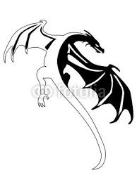 Black And White Dragon Tattoo Drawing Vector Black And White Dragon Tattoo Print Dragon Silhouette Dragon Tattoo Dragon Drawing