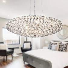 The Silver Chrome Circles Accentuates The Exquisite Crystals Of The Pendant Ceiling Your Dining Room Lightin Ceiling Lights Ceiling Pendant Lights Modern Oval
