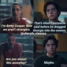 Jughead Dont You Dare Give Betty That Face Smirk You Are Melting My Heart Riverdale Funny Riverdale Bughead Riverdale