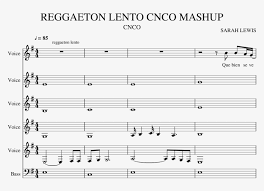 Reggaeton Lento Cnco Mashup Sheet Music For Piano Download Queen Transparent Png 850x1100 Free Download On Nicepng