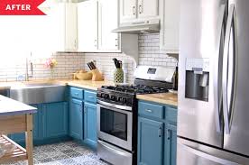 Blue hues are wonderful kitchen colors. Blue And White Kitchen Redo Apartment Therapy