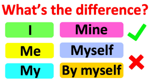 I, ME, MY, MINE, MYSELF & BY MYSELF 🤔 | What's the difference? | Learn  with examples - YouTube