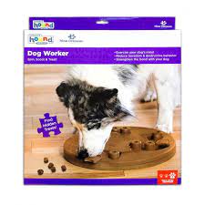 Teach your dog how to use the puzzle, play and have fun together. Nina Ottosson By Outward Hound Dog Worker Interactive Treat Puzzle Dog Toy Tan One Size