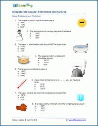 You are currently converting temperature units from fahrenheit to celsius. Grade 4 Temperature Worksheets Fahrenheit And Celsius K5 Learning
