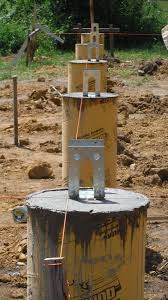 after the pour we set our girt anchors to plum aligned and leveled 15 piers in all each directl with images building a deck concrete footings pier and beam foundation