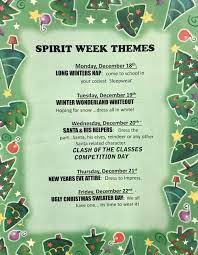 We have lotsof spirit day ideas for work for people to decide on. Good Christmas Spirit Week Ideas Good Morning Wave Remember As We Seek Christ As We With Christmas Just Around The Corner What Better Way To Get Into The