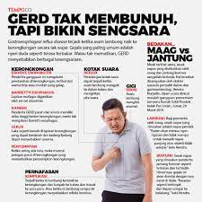 Meskipun penyakit asam lambung bukanlah penyakit mematikan, penyakit asam lambung tetap perlu ditangani agar tidak berujung pada peradangan lambung dan asam lambung merupakan cairan yang diproduksi oleh lambung kita. Gerd Memang Tak Membunuhmu Tapi Dampaknya Bikin Sengsara Grafis Tempo Co