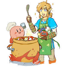 Link And Kirby Cooking Cute Fanart Nintendo Nintendo Super Smash Bros Kirby Memes Smash Bros Funny