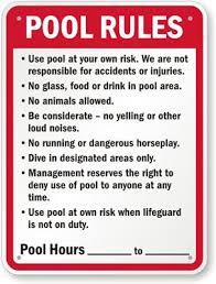 one world aquatics swim school offers swim lessons for kids and adults starting as early as age 3 pool rules sign pool rules pool signs