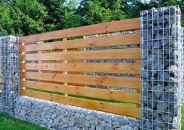 Gabion Fence Woodfence Gabion Fence Wooden Fence Modern Fence