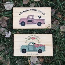 Rustic Old Pink And Blue Truck Decor For Any Home Nothing Beats An Old Truck These Make Me Want To Go Ou Shop Local Christmas Daisy Art Local Christmas Gifts