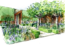 Chelsea Flower Show 2015 Designs For The Show Gardens Landscape Design Garden Illustration Landscape Design Drawings