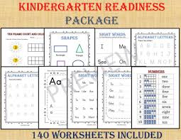 Kindergarten Workbook 140 Worksheets Instant Download Etsy Kindergarten Workbooks Kindergarten Readiness Kids Math Worksheets