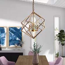 Tiana 4 Light Lantern Geometric Pendant Geometric Chandelier Geometric Lighting Dining Room Chandelier