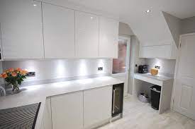 Check spelling or type a new query. White Gloss J Pull Contemporary Kitchen With Light Grey Quartz Worktop Modern Kitchen Other By Lords Houzz Uk