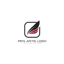 تصميم شعار القلم مع صورة ظلية وخط الفنون pen logo design pen logo logo design