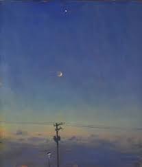 Telephone Pole With Moon And Venus By Duane Keiser Realism Keiser Venus Pole Art