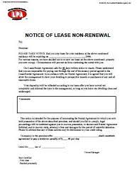 .notice of lease renewal is a letter sent by a landlord or his authorized agents notifying their tenant of their decision to renew the tenant's lease on the it is important that this letter is delivered some days before the expiration of the tenant's current lease. Notice Of Lease Non Renewal
