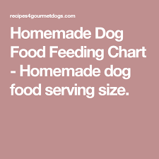 homemade dog food feeding chart serving size by dogs