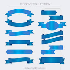 Set De Cintas Azules Vintage Vector Gratis