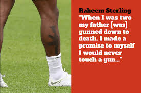 England footballer raheem sterling has defended his new tattoo of a gun, saying it has a deeper meaning and refers to his late father. The Deeper Meaning Behind Raheem Sterling S New Gun Tattoo