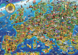 Map jigsaw puzzles 500 pieces. Educa Jigsaw Puzzle Crazy European Maps 500 Piece Puzzle Palace
