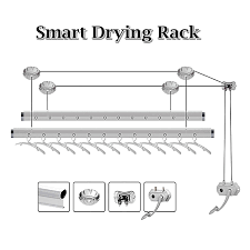 Shop wayfair for the best ceiling mounted drying rack. Ready Stock Smart Drying Rack 240cm Ceiling Mounted Lifting Drying Rack Shopee Malaysia
