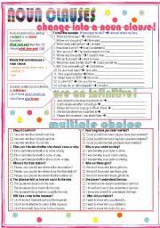 I know what the answer is. Noun Clauses Exercises With Key Esl Worksheet By Jessisun