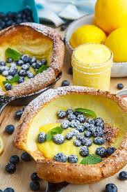 Dutch Babies With Lemon Curd And Blueberries Recipe In 2020 Blueberry Recipes Recipes Dutch Recipes