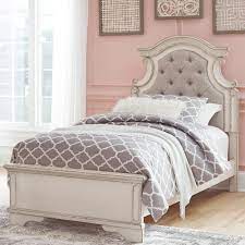 This item is compatible with other items in this series, sold separately. Signature Design By Ashley Realyn Twin Button Tufted Panel Bed In Chipped White Nebraska Furniture Mart