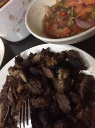 Resepi ~~ perap daging dgn halia bawang putih kunyit sejam atau lebih pastu bakar. Daging Bakar Cicah Air Asam