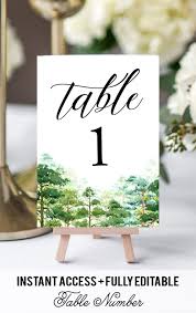 Garden Wedding Table Numbers Cards Rustic Wood Table Numbers Seating Card Forest Wedding Table Numbers Greenery Printable Pdf Diy L1 Wedding Table Numbers Wedding Table Forest Wedding
