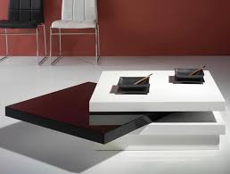 Profitez de prix ikea toute l'année ✅ faites vous facilement livrer à domicile. Table Basse Carree Pivotante Laque Blanc Et Noir Matiss Lestendances Fr
